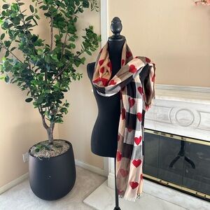 Burberry Limited Edition Scarf – Heart Print, Cashmere, Rare